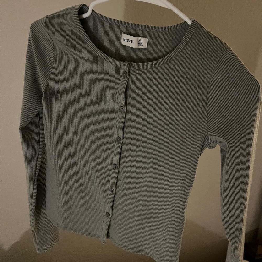 Gray Button-Up Cardigan